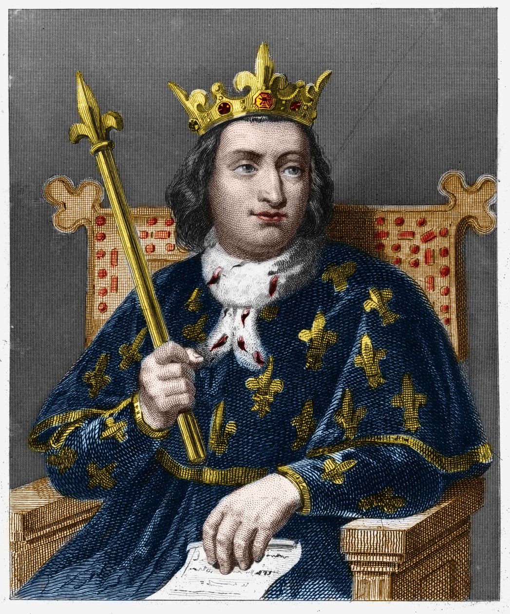 Portret van Karel V de Wijze (1338-1380), koning van Frankrijk - in 
