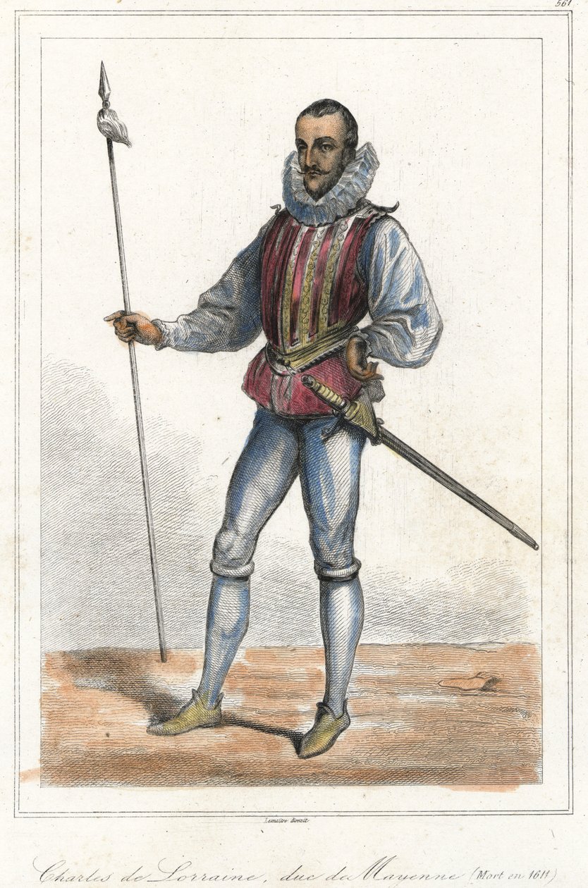 Portret van Charles de Lorraine, Hertog van Mayenne (1554 - 1611), Franse Prins. Na Henri, Hertog van Guise, was hij hoofd van de Liga (1589) door French School