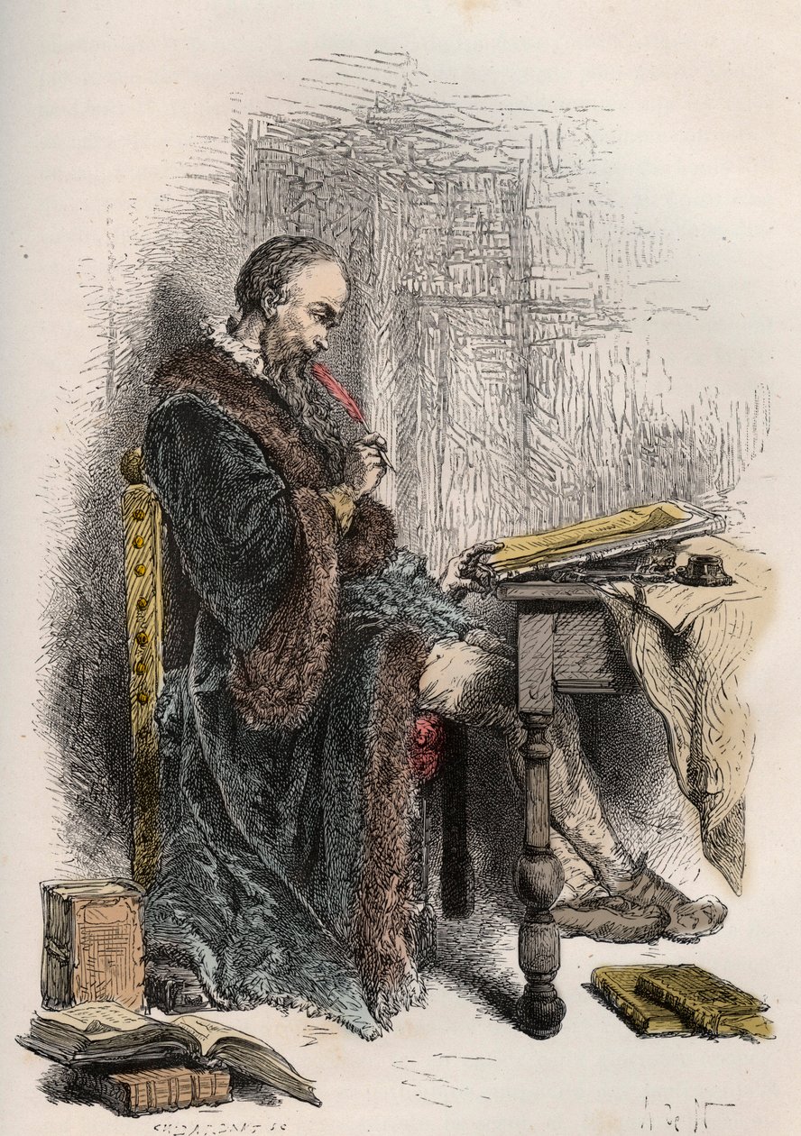 Portret van Clement des Marets, genaamd Marot door French School