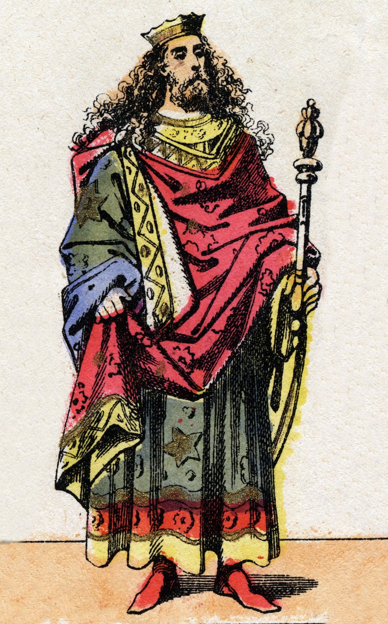 Portret van Clodion genaamd De Harige, koning van de Franken van 428 tot 448. door French School