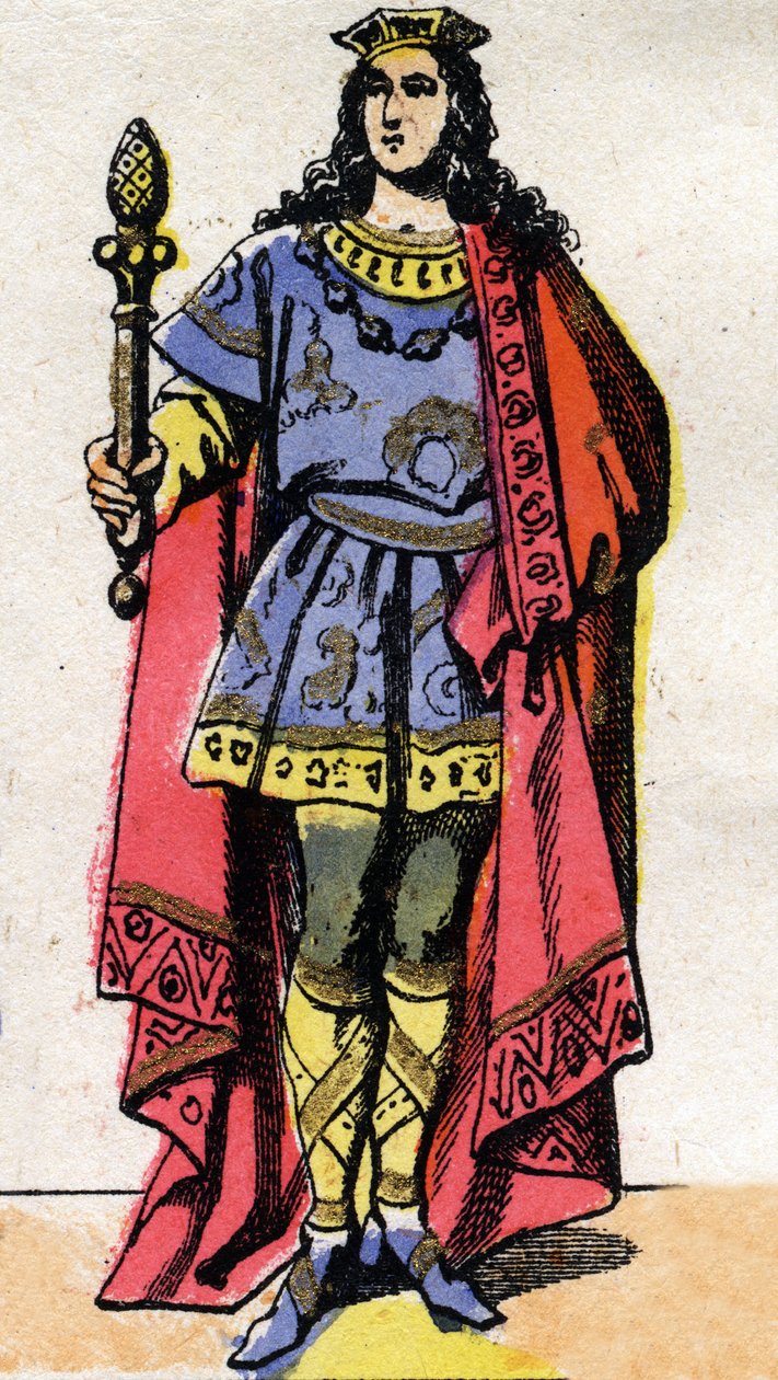 Portret van Clotaire III, Koning der Franken (652-673). door French School
