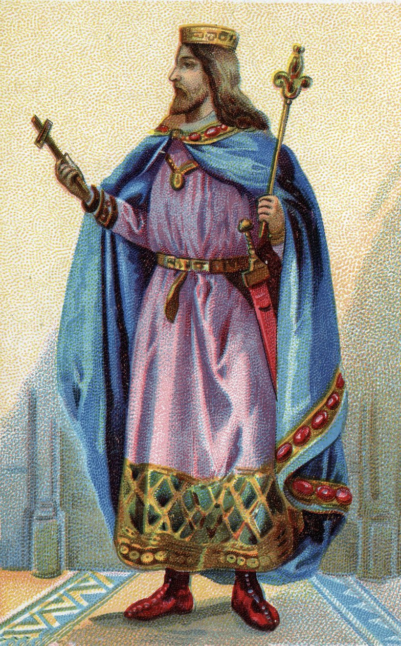 Portret van Clovis, koning van de Franken van 481 tot 511. door French School