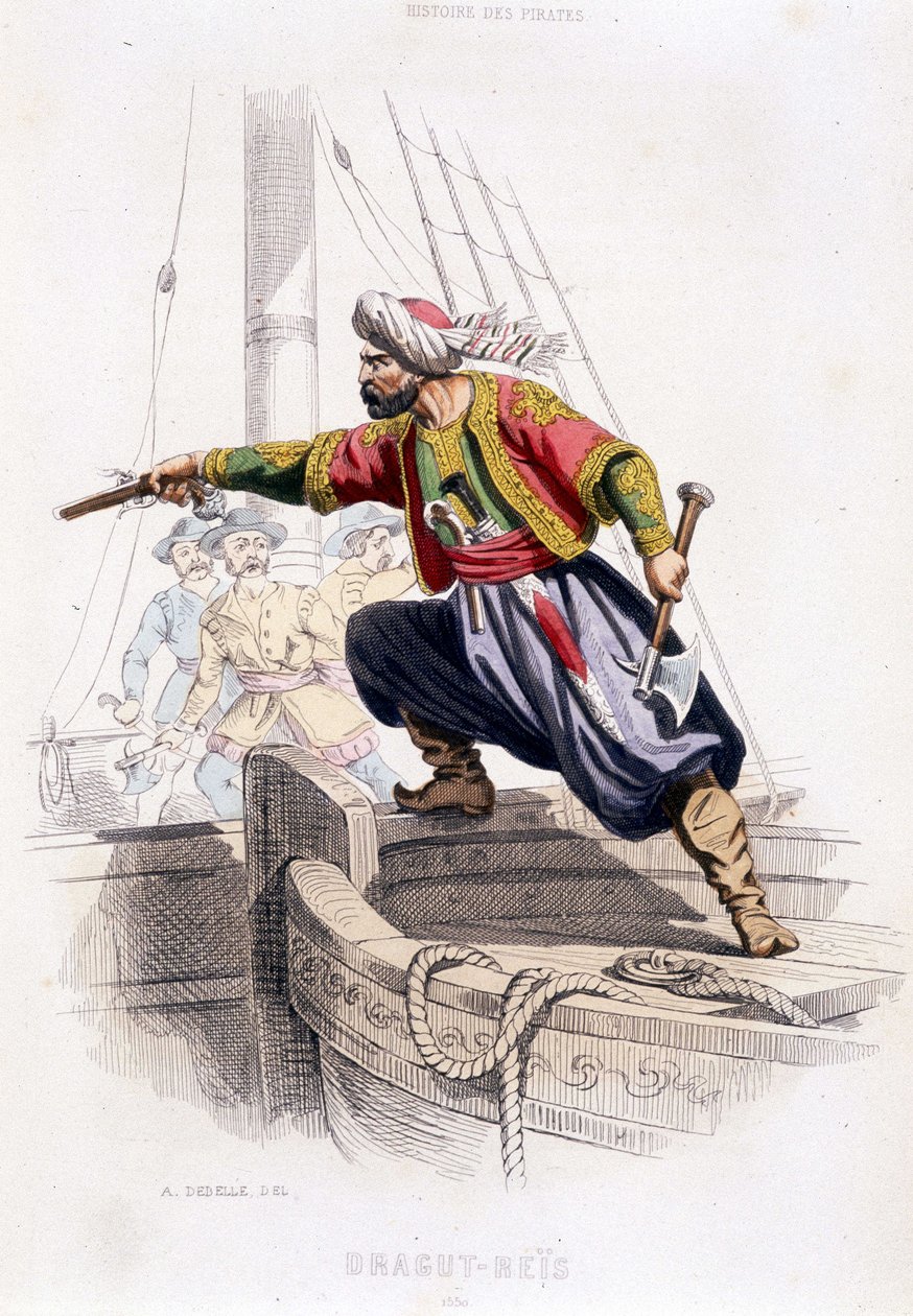 Portret van Dragut - Reïs, Turkse piraat van de 16e eeuw - in 