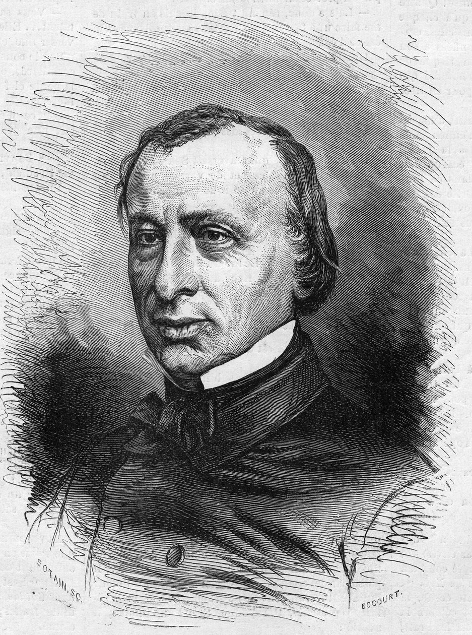 Portret van Edouard Lefevre de Laboulaye (1811-1883), Franse advocaat en politicus. Gravure in 