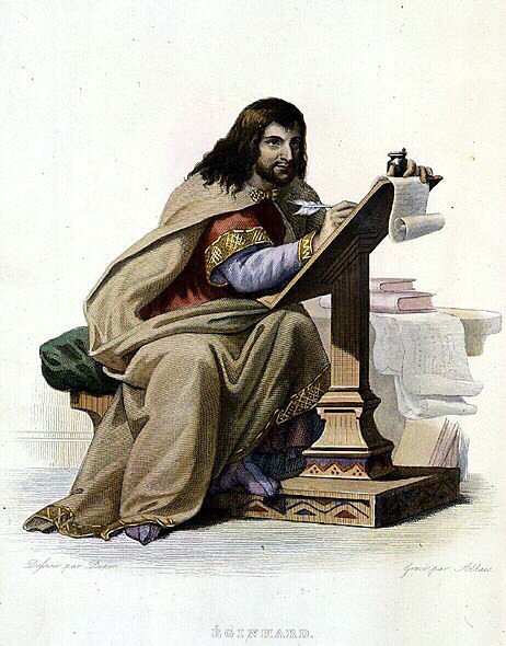 Portret van Eginhard (Einhard, Einhart, Einard, 775-840), Frankische kroniekschrijver - in 