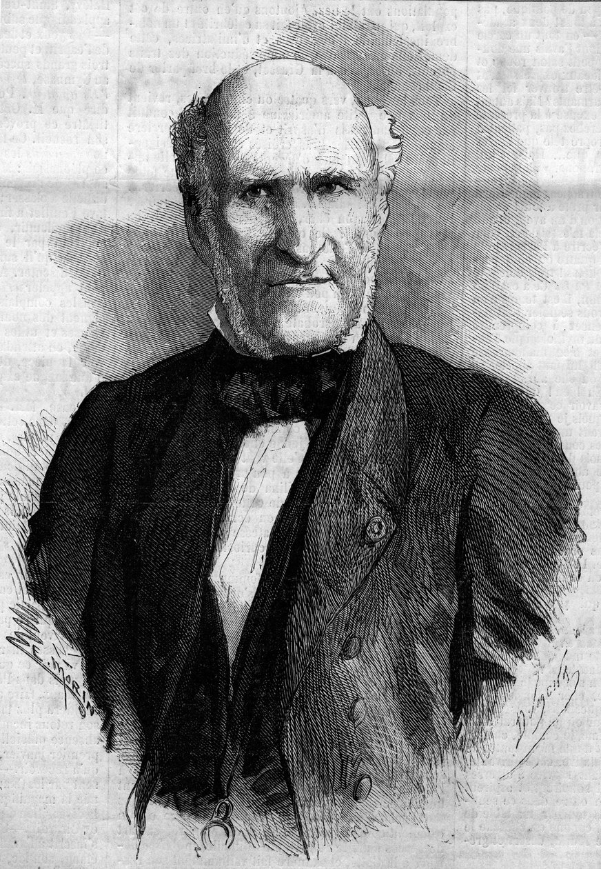 Portret van Elie Hertog van Decazes en Glucksberg (1780 - 1860), Franse advocaat en politicus. Gravure in Le Monde Illustré, nr. 186 van 3 november 1860 door French School