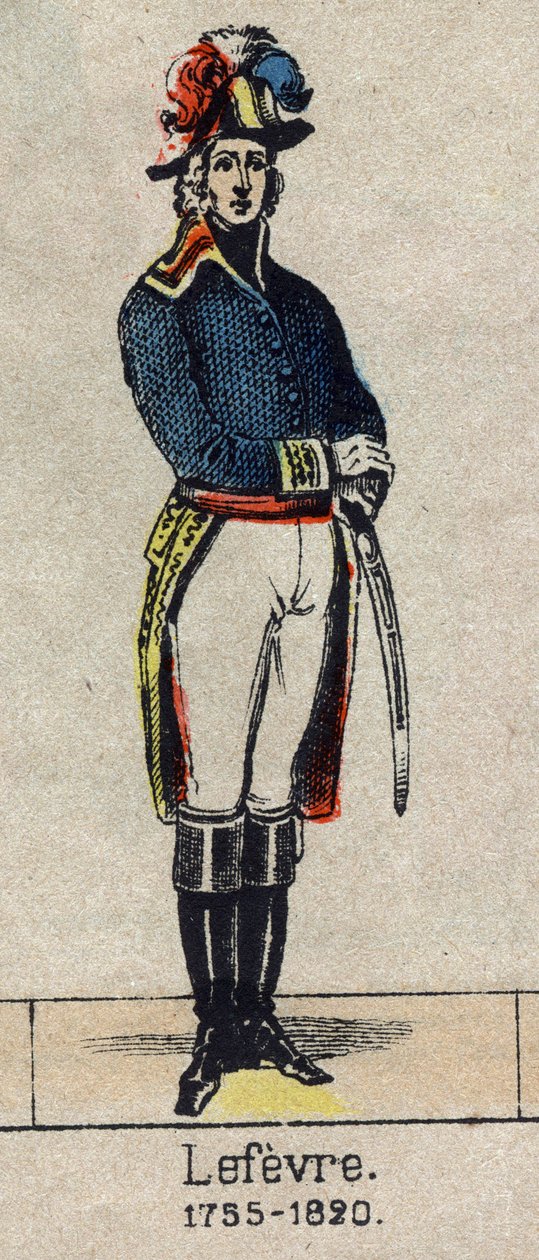 Portret van Francois Joseph Lefebvre (1755-1820) hertog van Dantzig en van het Keizerrijk, Pair van Frankrijk, daarna Baron en Pair van Frankrijk Maarschalk van het Keizerrijk. Afbeelding van Epinal uit het einde van de 19e eeuw door French School