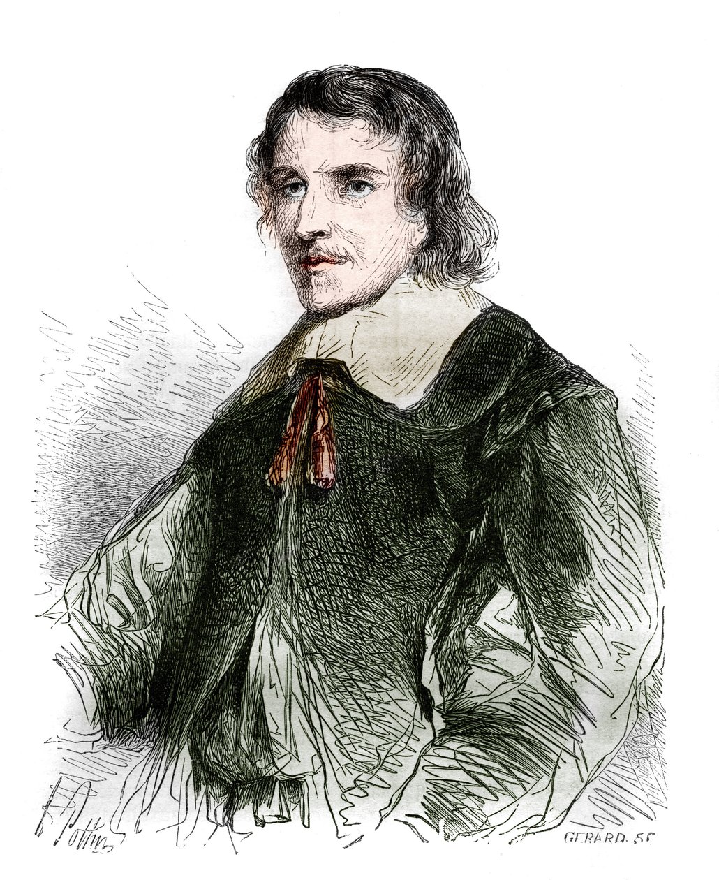 Portret van Francois de La Mothe Le Vayer (La-Mothe-Le-Vayer) (1585-1672), Franse filosoof. Gravure uit 1858. door French School
