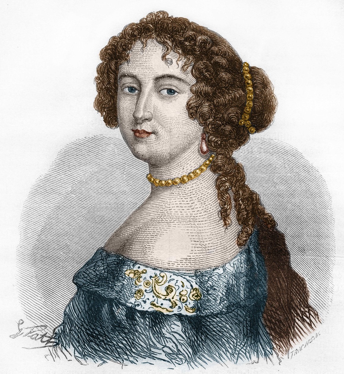 Portret van Françoise Athénaïs, Marquise de Montespan (1640-1707). Gravure uit 1879. door French School