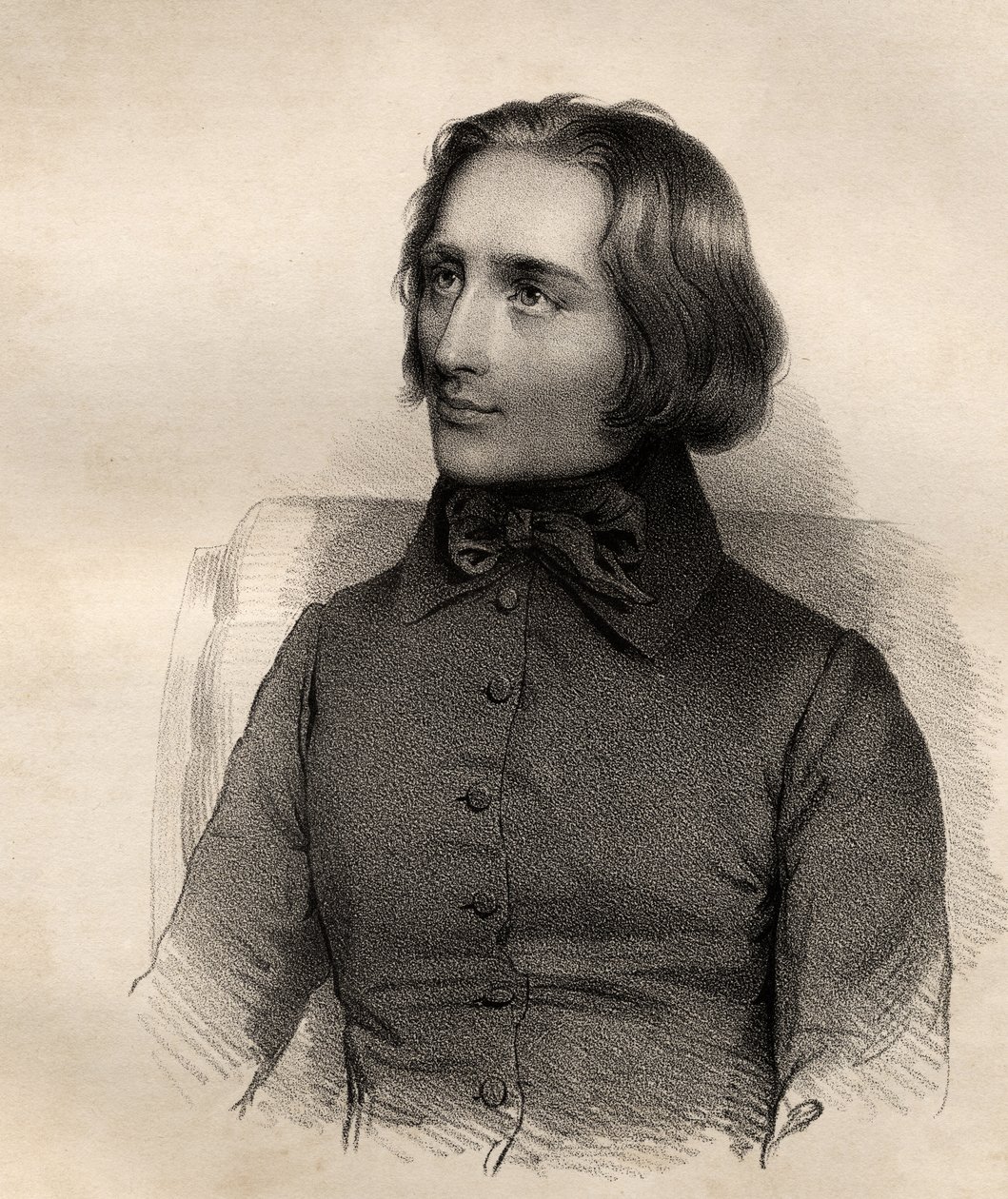 Portret van Franz Liszt (1811-86) Hongaars pianovirtuoos en componist door French School