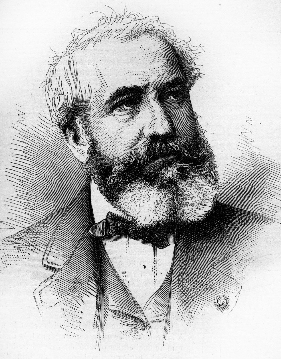 Portret van Gabriel Jean Antoine Davioud (1824-1881), Franse architect. Gravure in 
