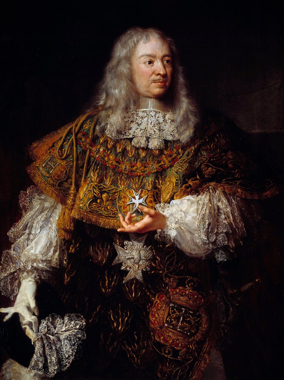 Portret van Gabriel de Rochechouart (1600-1677) in groot kostuum als ridder van de Orde van de Heilige Geest door French School