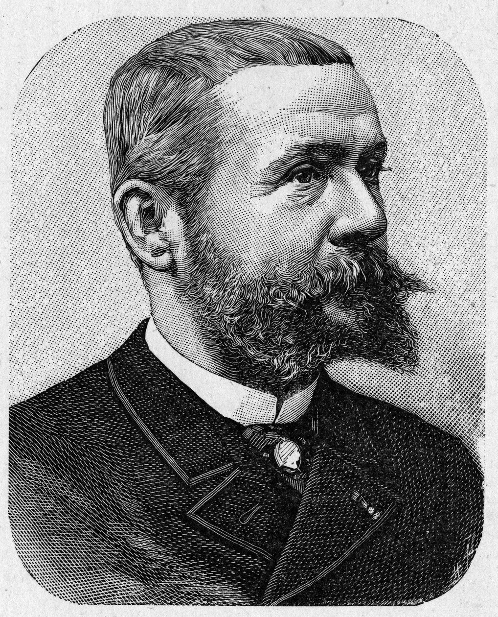Portret van Gaston Tissandier (1843 - 1899), Franse luchtvaartpionier - in Album van Wetenschap; beroemde geleerden; Grote ontdekkingen 1896 door French School