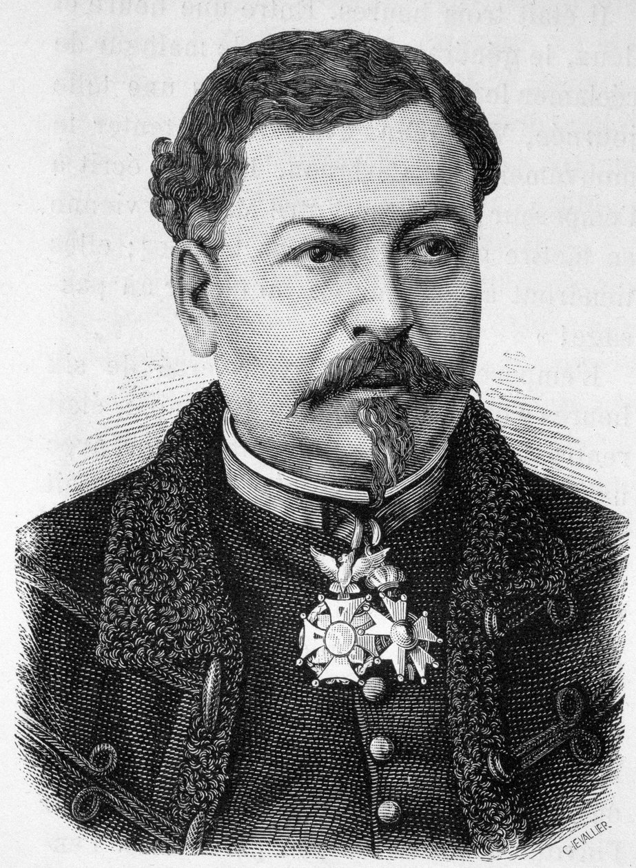 Portret van generaal Jean Auguste Margueritte (1823 - 1870, gestorven in de Slag bij Sedan), vader van Paul en Victor Margueritte - in 