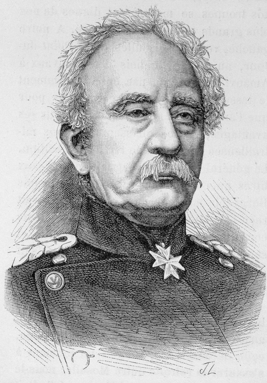Portret van generaal Karl Friedrich Von Steinmetz, Pruisische veldmaarschalk (1796 - 1877) - in 