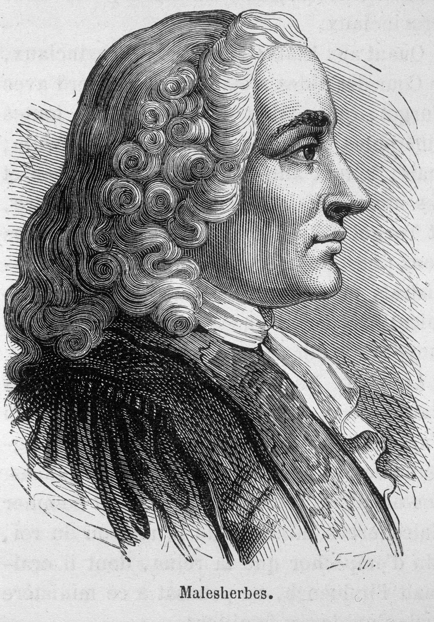 Portret van Guillaume Chretien Lamoignon de Malesherbes (1721-1794), Franse politicus - in 