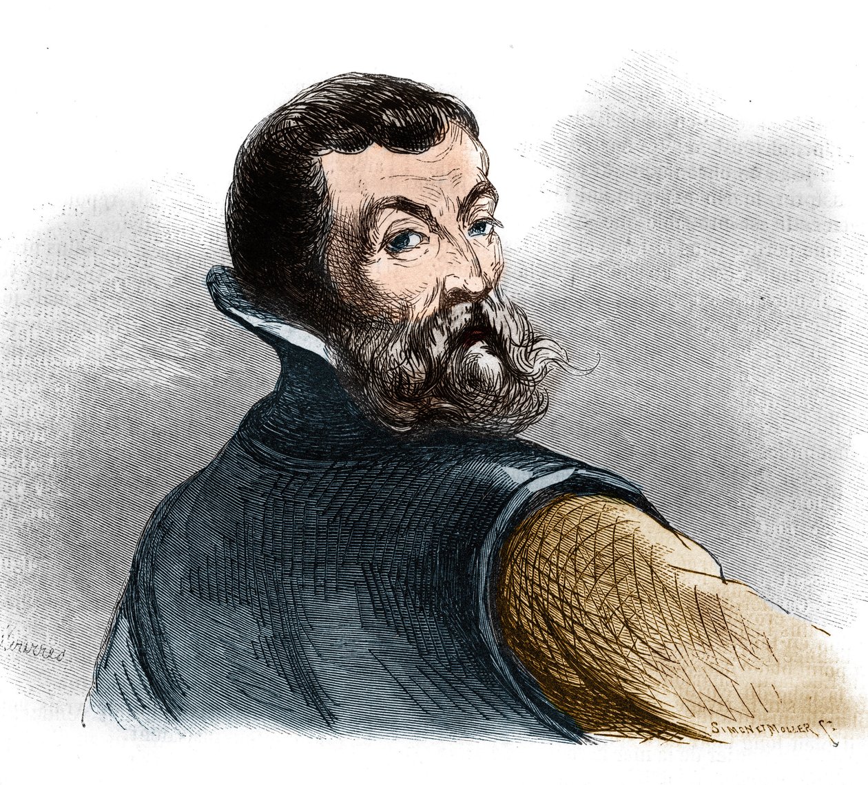 Portret van Jacques Cartier (1491-1557), Franse navigator en ontdekkingsreiziger. door French School