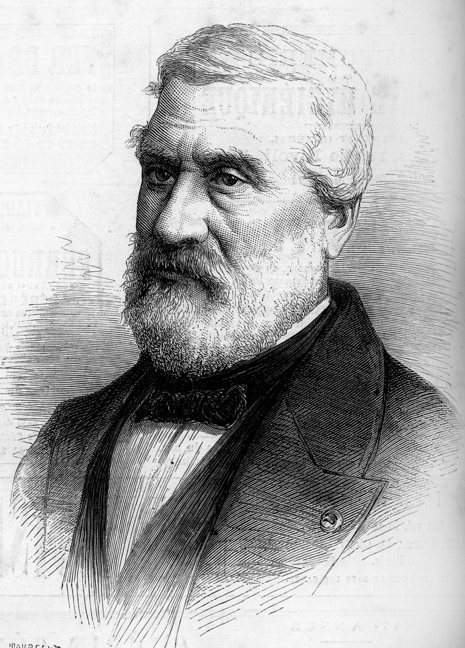 Portret van Jean Antoine Theodore, Baron Gudin (1802-1880), Franse schilder. Gravure in 