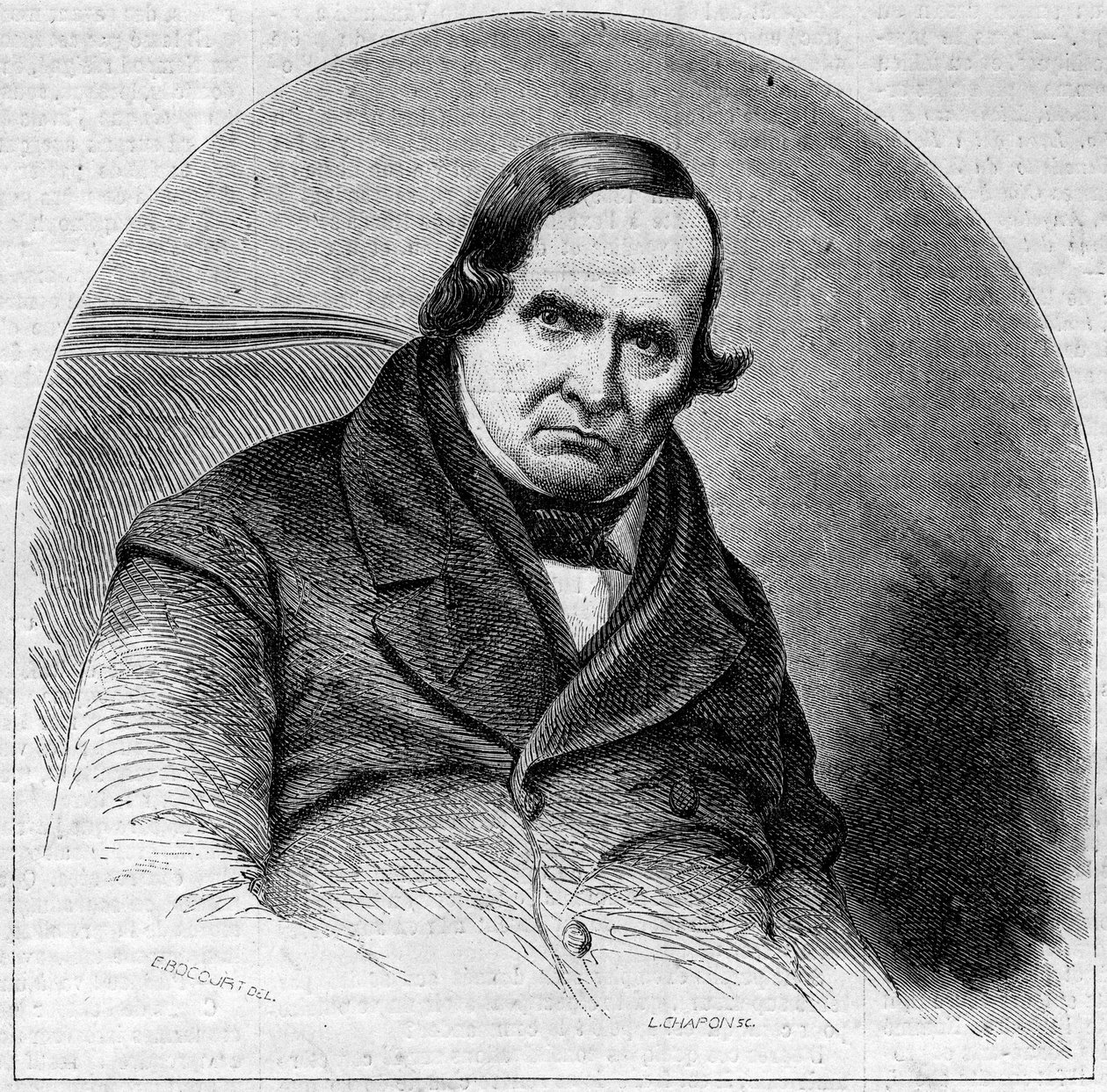 Portret van Jean Baptiste (Giovanni Battista) Niccolini (1782-1861), Italiaanse dichter. Gravure in 
