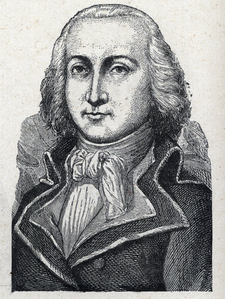Portret van Jean Baptiste Cyrus Adelaide de Timbrune de Thiembronne, graaf van Valencia en generaal van de Franse Revolutie. Gravure van 1889. Privécollectie. door French School