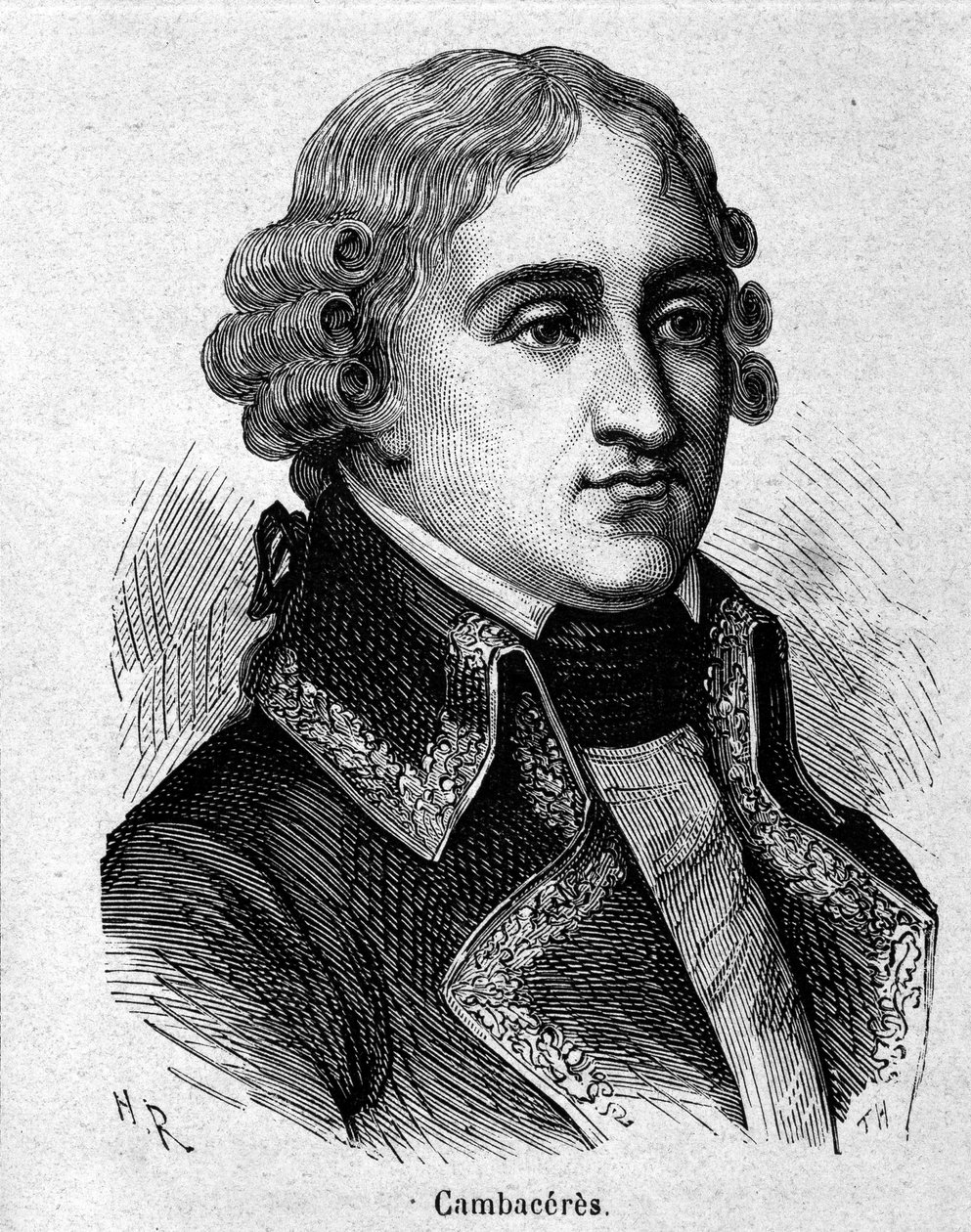 Portret van Jean Jacques Régis de Cambacérès, hertog van Parma, Franse jurist en politicus (1753-1824) - gravure - in 
