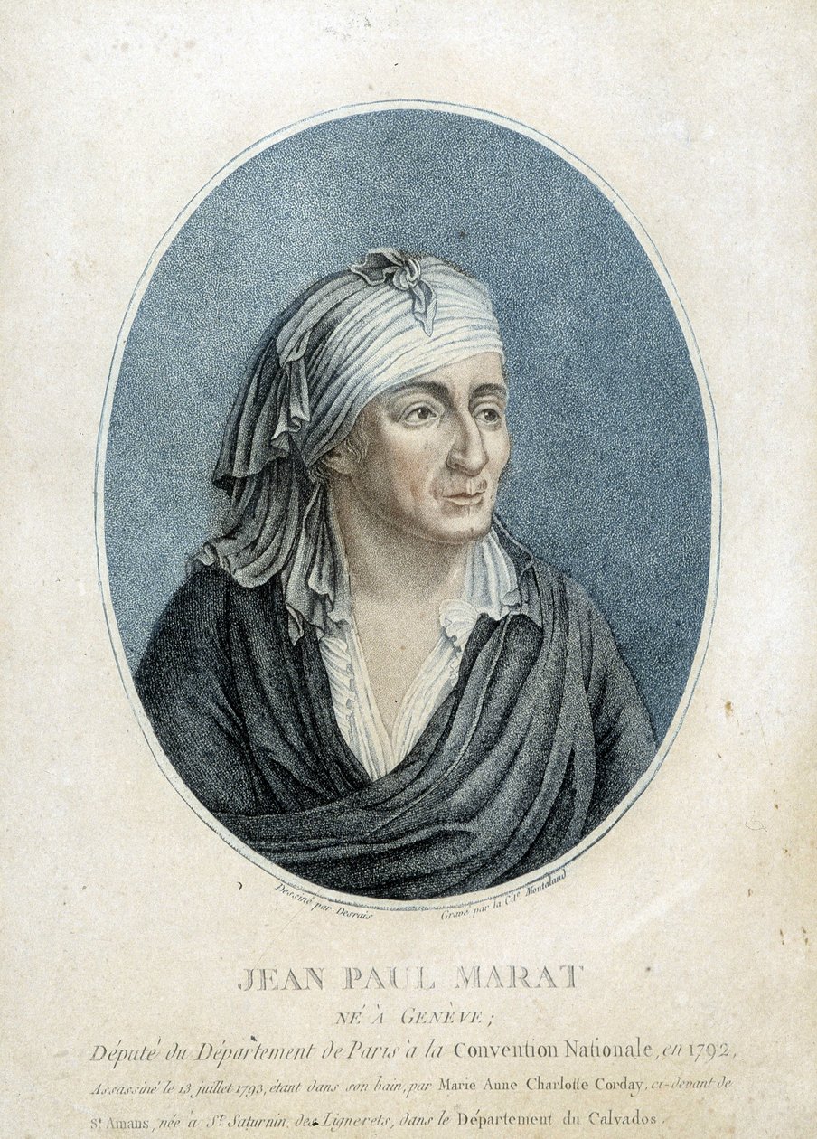 Portret van Jean Paul Marat (1743-1793), Franse arts, publicist en politicus door French School