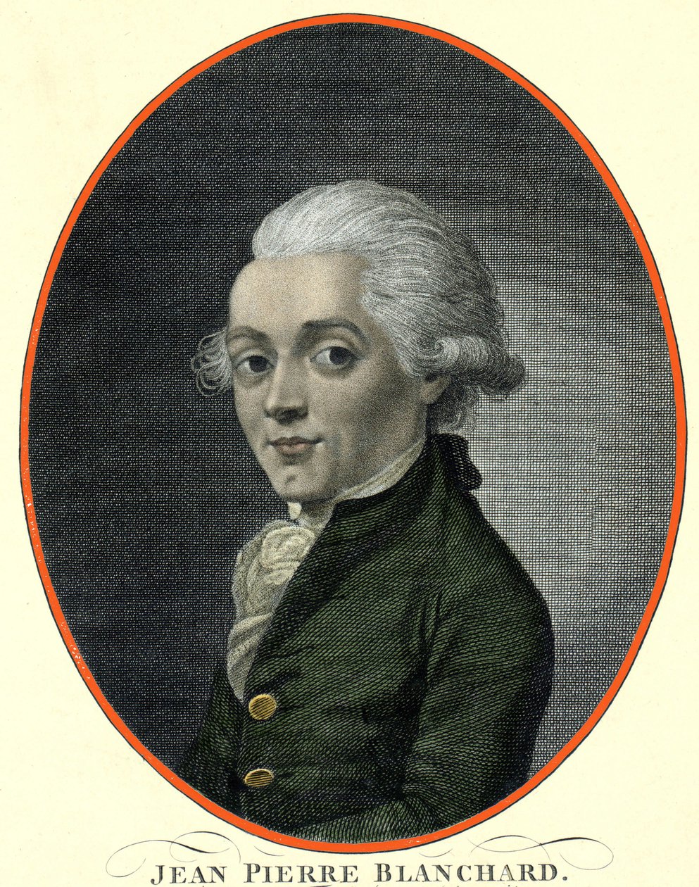 Portret van Jean Pierre (Jean-Pierre) Blanchard (1753-1809), Franse luchtvaartpionier. door French School