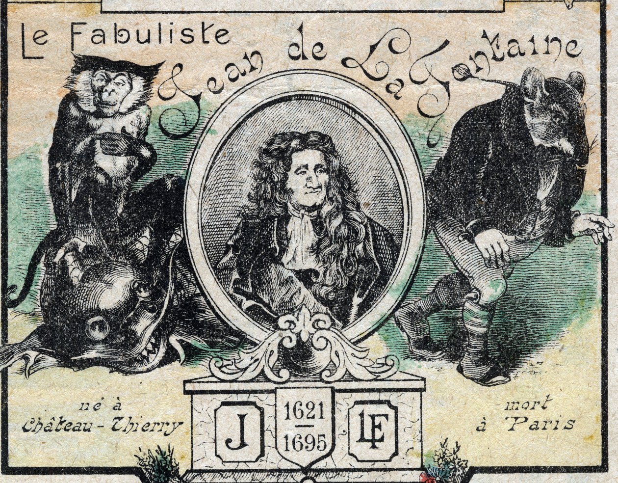 Portret van Jean de La Fontaine. door French School