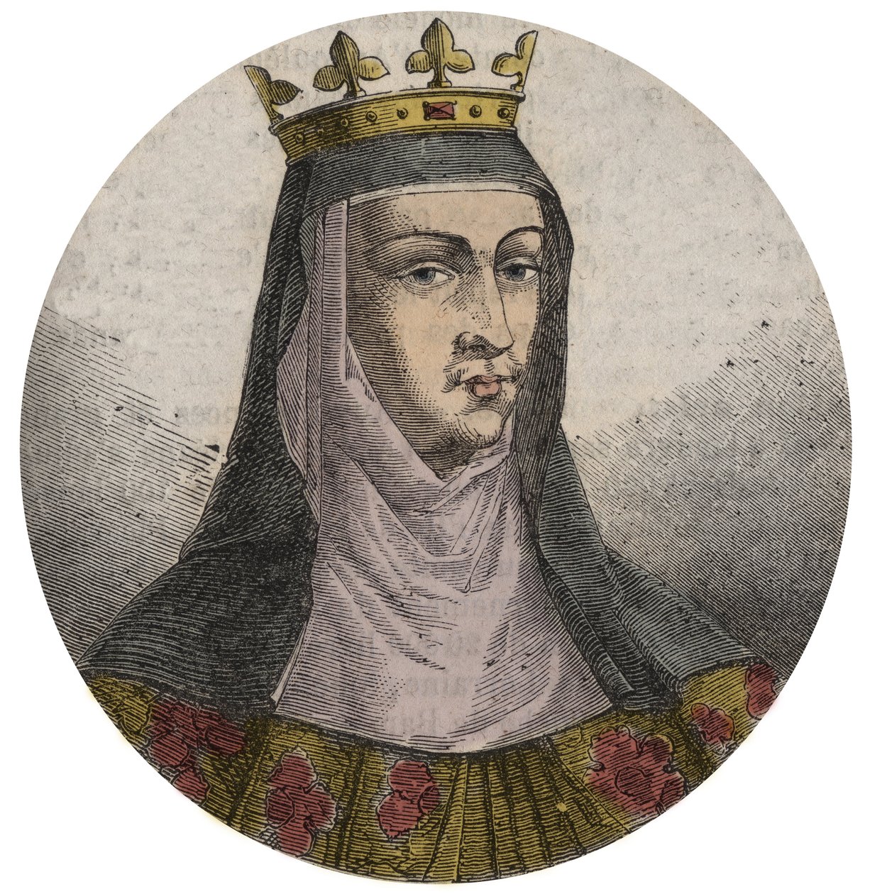 Portret van Jeanne van Frankrijk (1464-1505) (of van Valois) Koningin van Frankrijk Vrouw van Lodewijk XII - Jeanne van Frankrijk en Valois (1464-1505) door French School