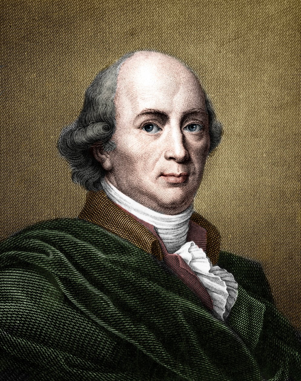 Portret van Johann Gottfried Herder (1744-1803), Duitse filosoof en schrijver (latere inkleuring) door French School