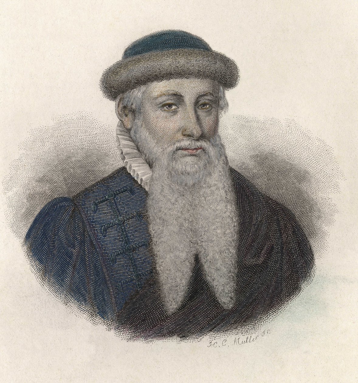 Portret van Johannes Gensfleisch, alias Gutenberg door French School