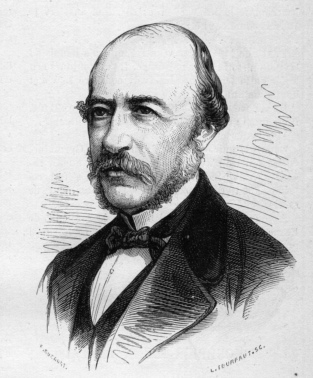 Portret van Joseph Autran, Franse dichter. Gravure in 