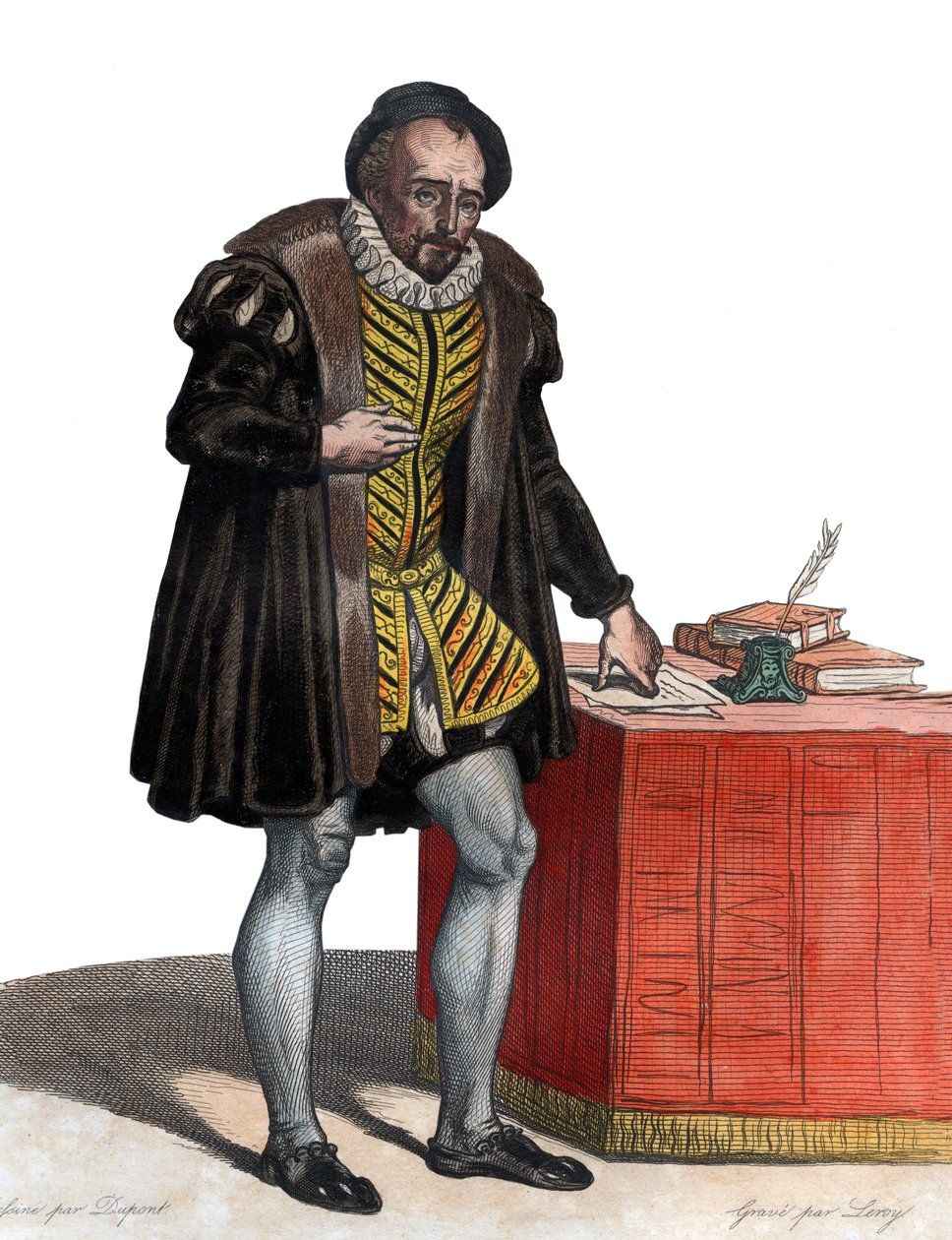 Portret van Heer Michel Eyquem de Montaigne (1533-1592), Franse schrijver door French School
