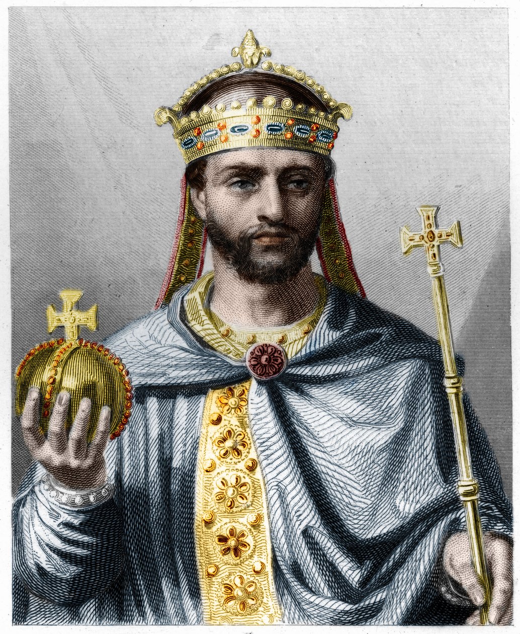 Portret van Lodewijk I de Vrome of de Goedmoedige (778-840), Keizer van het Westen - in 