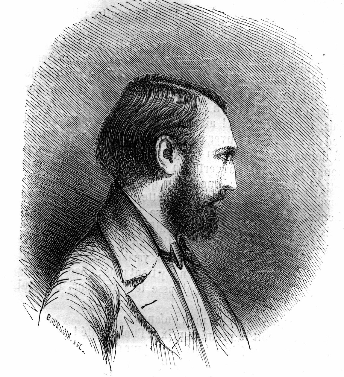 Portret van Louis Lacombe (Trouillon Lacombe, Trouillon-Lacombe) (1818-1884), Franse componist. Gravure uit 1852. door French School