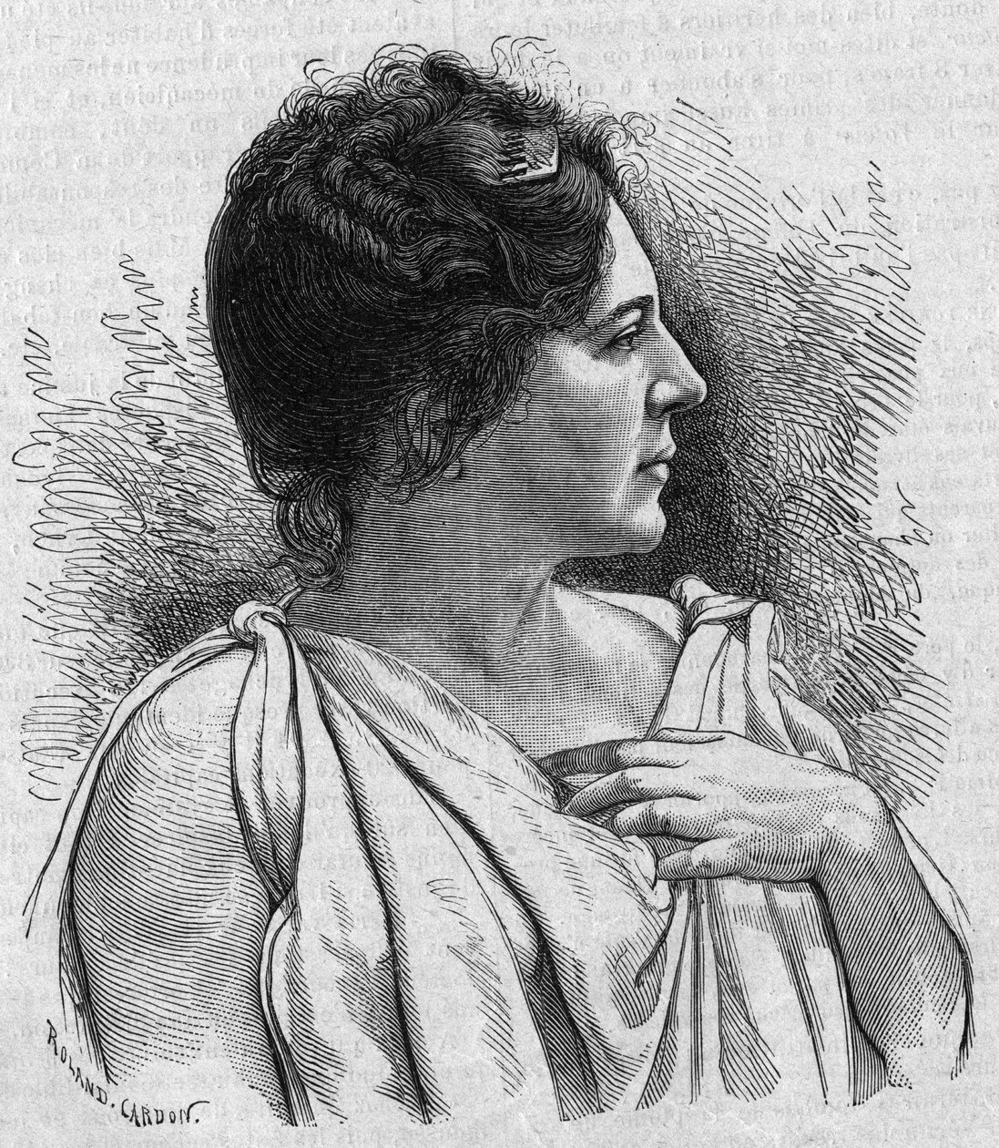 Portret van Madame Agar (Marie Leonide Charvin, bekend als) (1836-1891), Franse komiek. Gravure in 