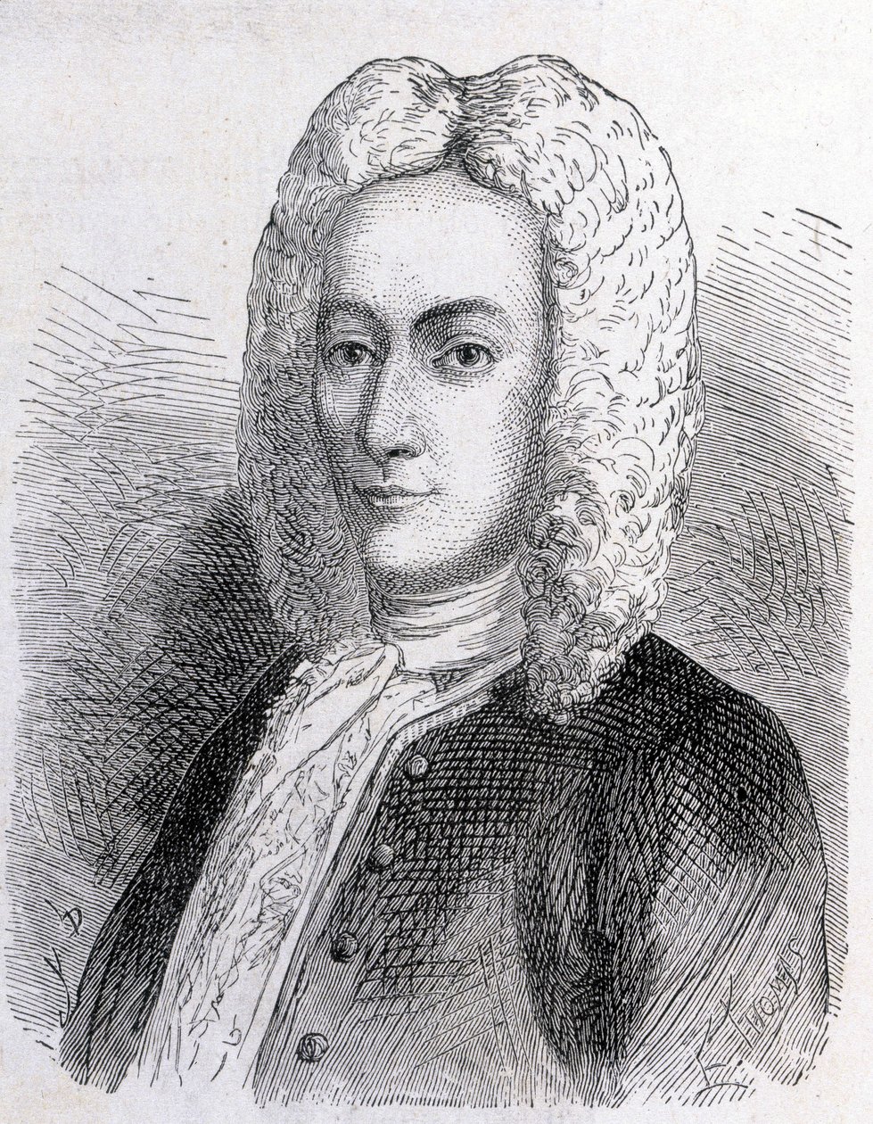 Portret van Mathieu Dutilh (1715-1791) - in Album van Wetenschap; beroemde geleerden; Grote ontdekkingen 1896 door French School
