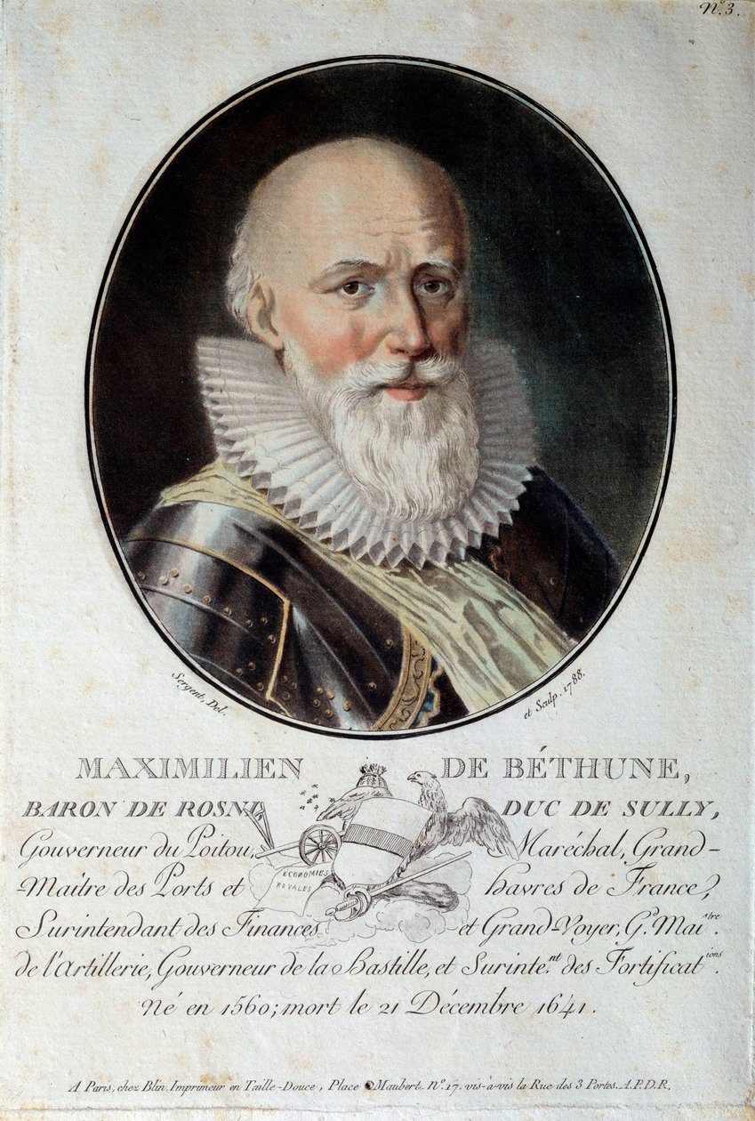Portret van Maximilian de Bethune, Hertog van Sully (1560-1641). door French School