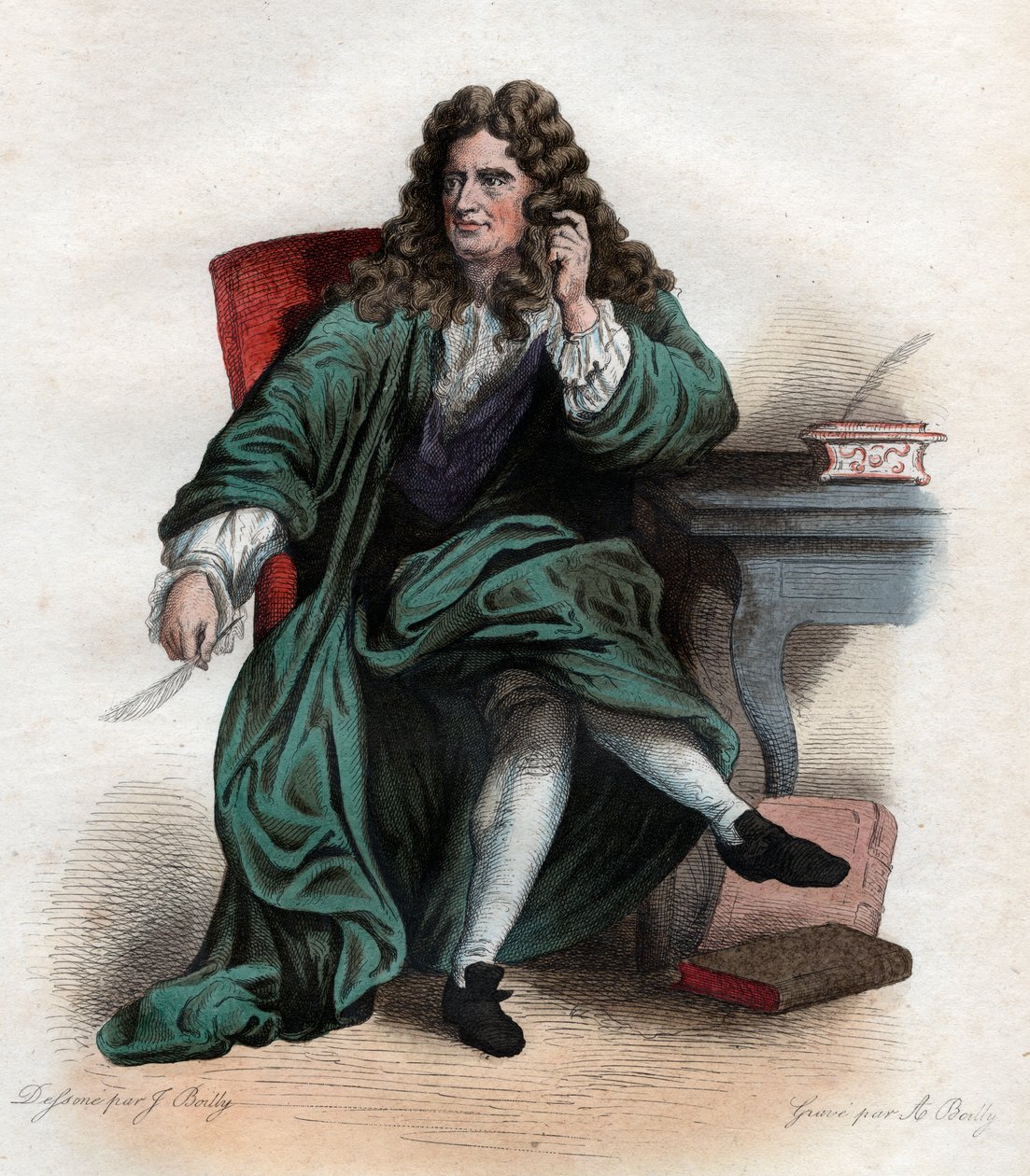 Portret van Nicolas Boileau Despreaux (1636-1711), Franse dichter en criticus door French School