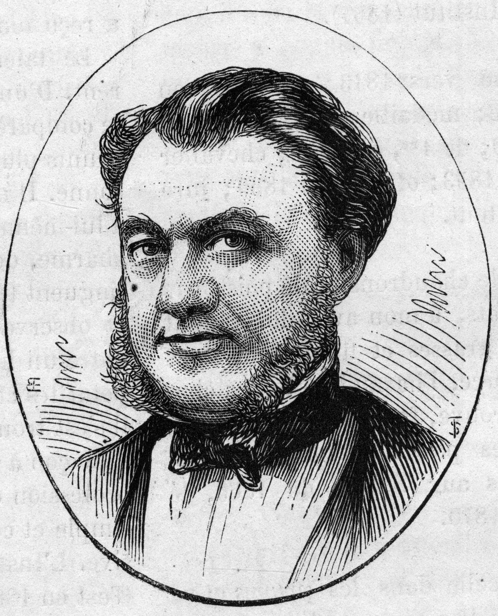 Portret van Paul Abadie (1812-1884), Franse architect. Gravure in 