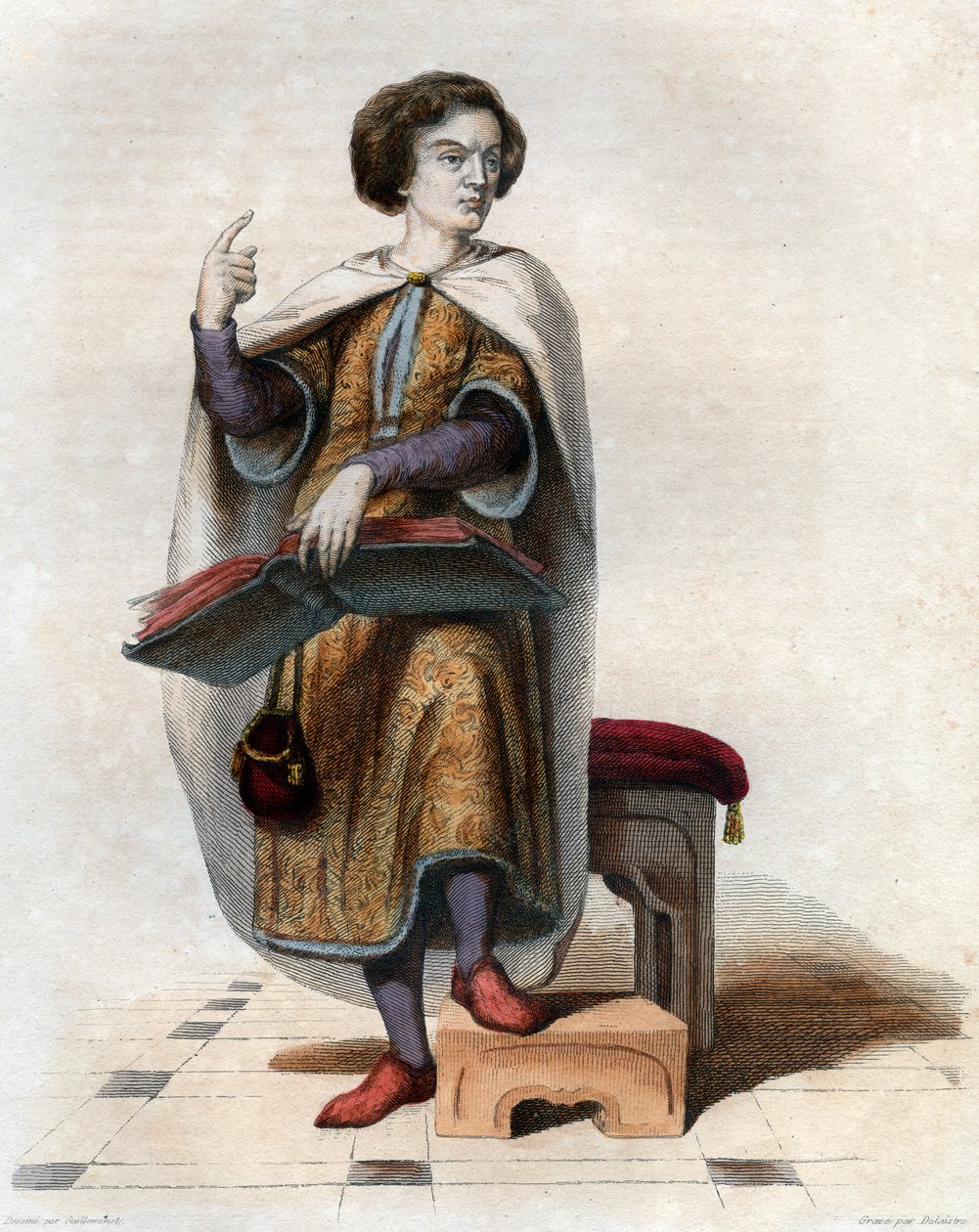 Portret van Peter Abelard (Pierre Abailard) (Pierre Abeilard) (1079-1142), Franse scholastische filosoof, theoloog en logicus. door French School