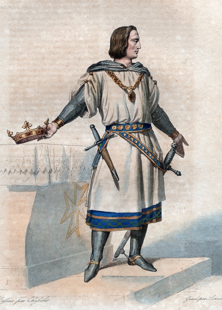 Portret van Filips II Augustus (1165-1223), Koning van Frankrijk. door French School