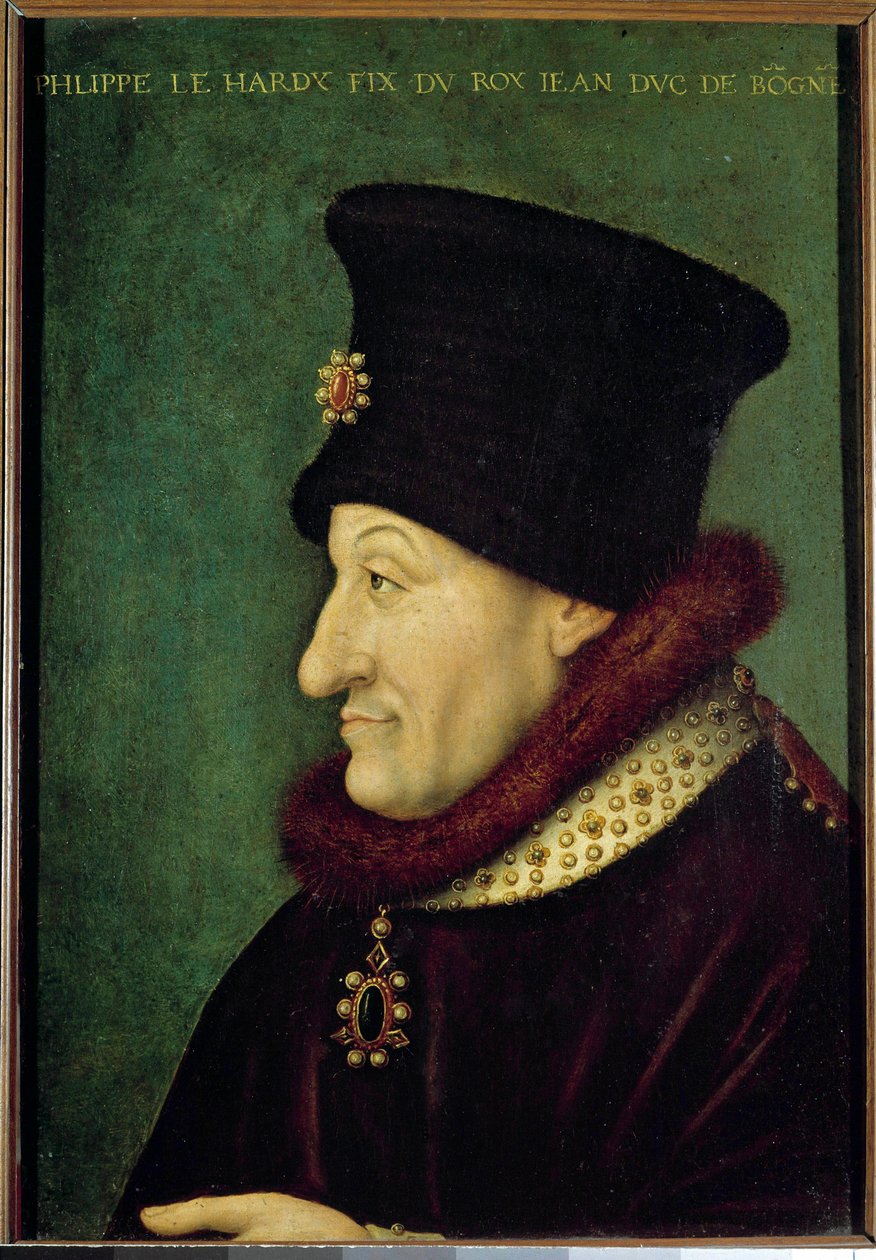 Portret van Filips II de Stoute (1342-1404) Hertog van Bourgondië in 1363 door French School