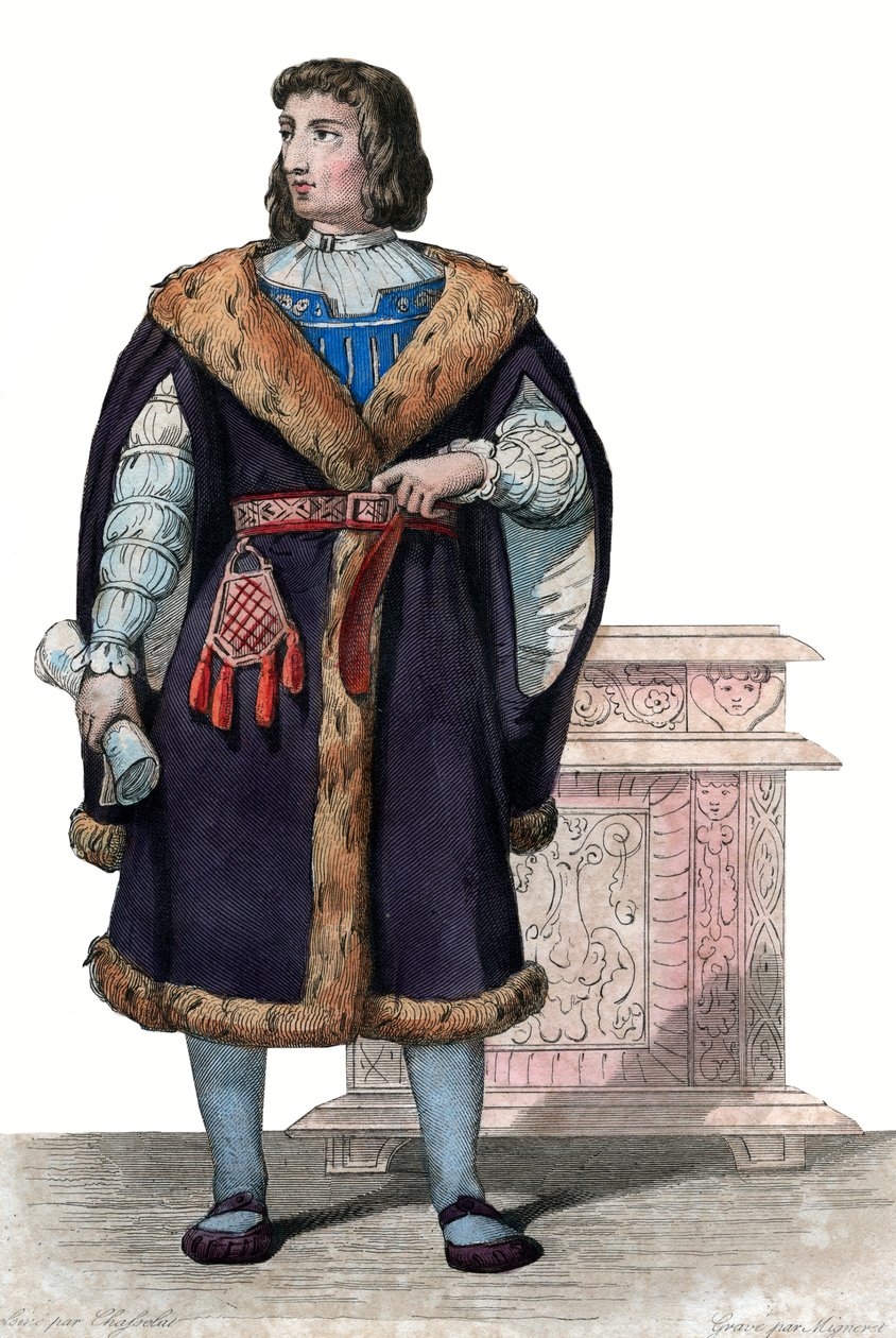 Portret van Philippe de Commines (Commynes of Comines) (1447-1511), Franse schrijver en diplomaat. door French School