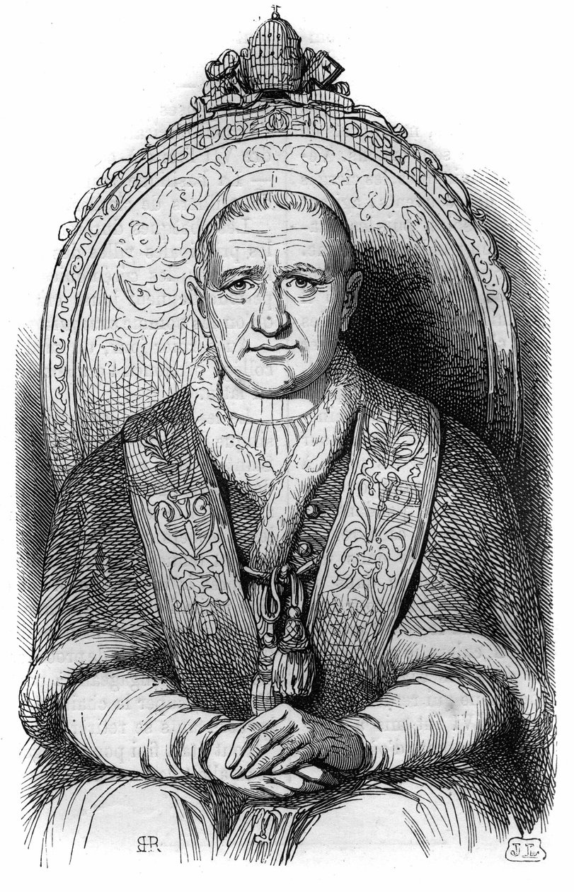 Portret van paus Gregorius XVI (Bartolomeo Alberto Cappellari) door French School