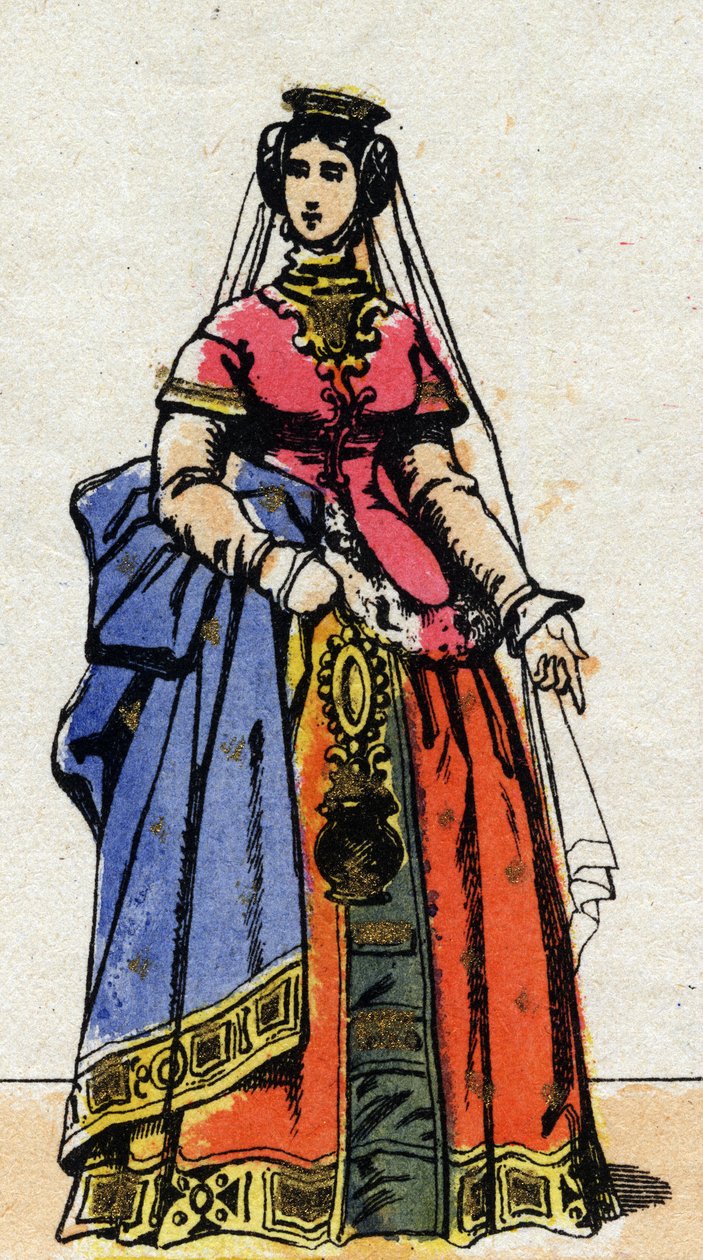 Portret van Koningin Johanna van Evreux (1307-1371). door French School