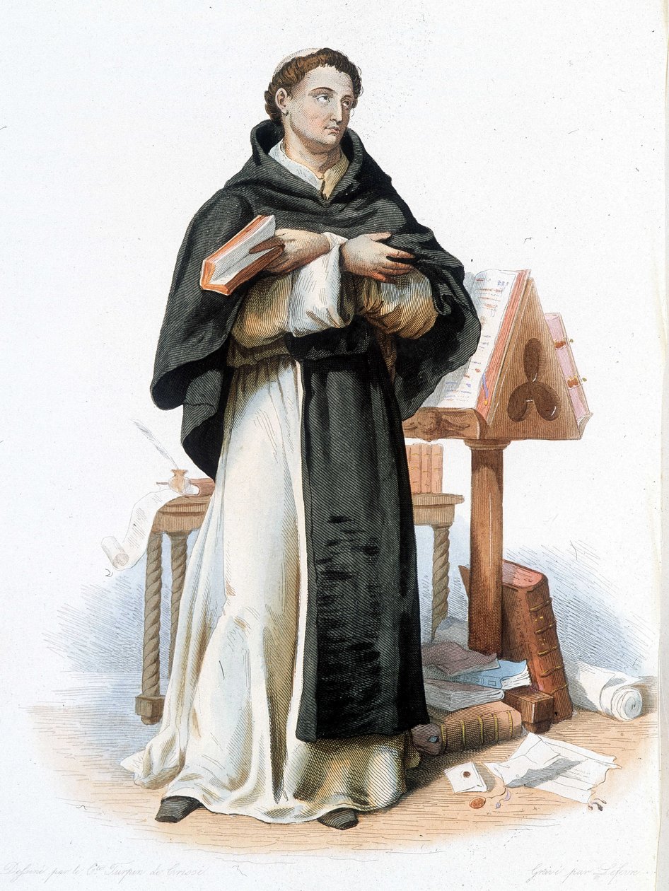 Portret van Saint Bernard de Clairvaux (San Bernardo di Chiaravalle) (1090 - 1153) - in "Le Plutarque francais", ed. Mennechet door French School