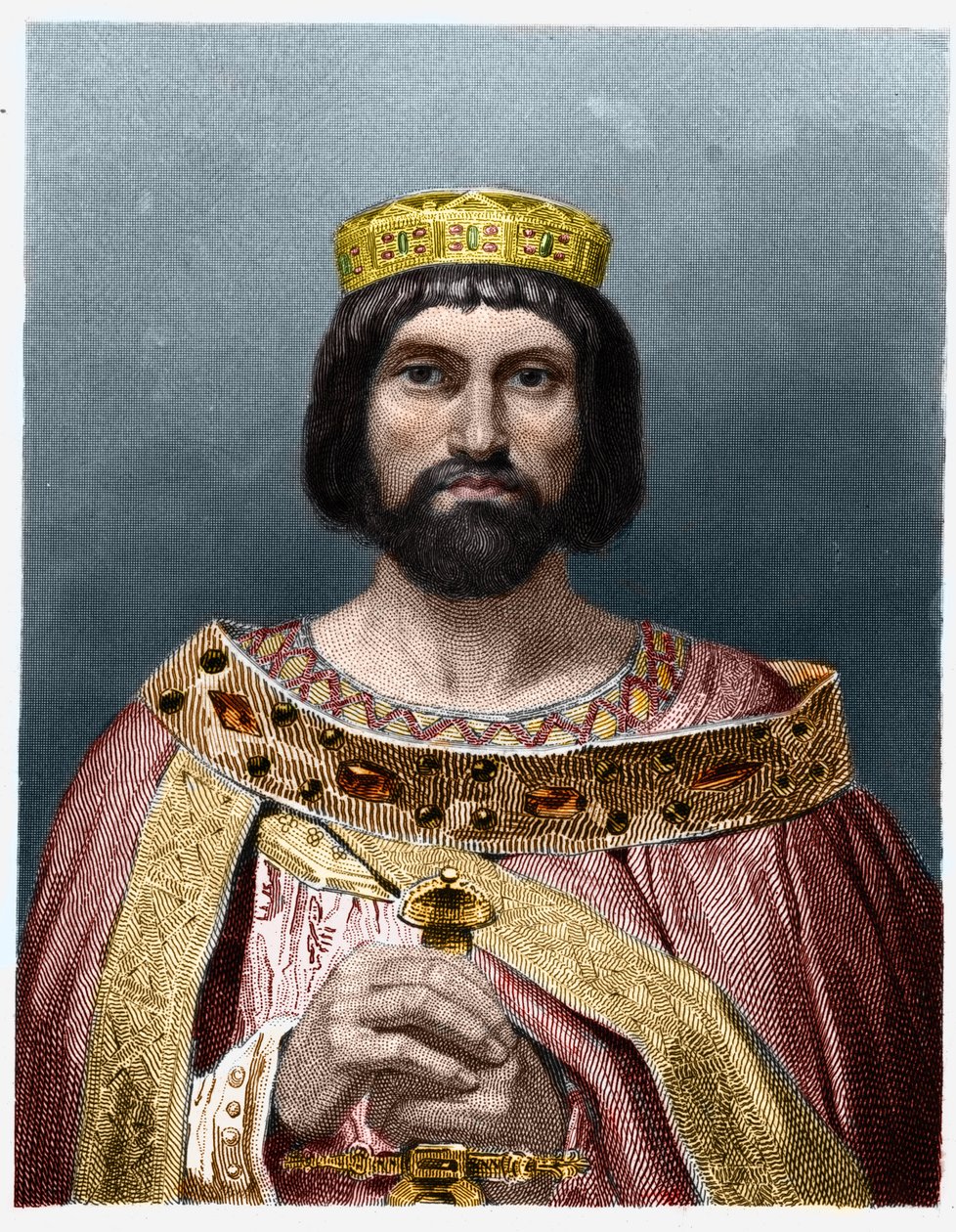 Portret van Thierry I (? - 533), Koning van Austrasië. In 