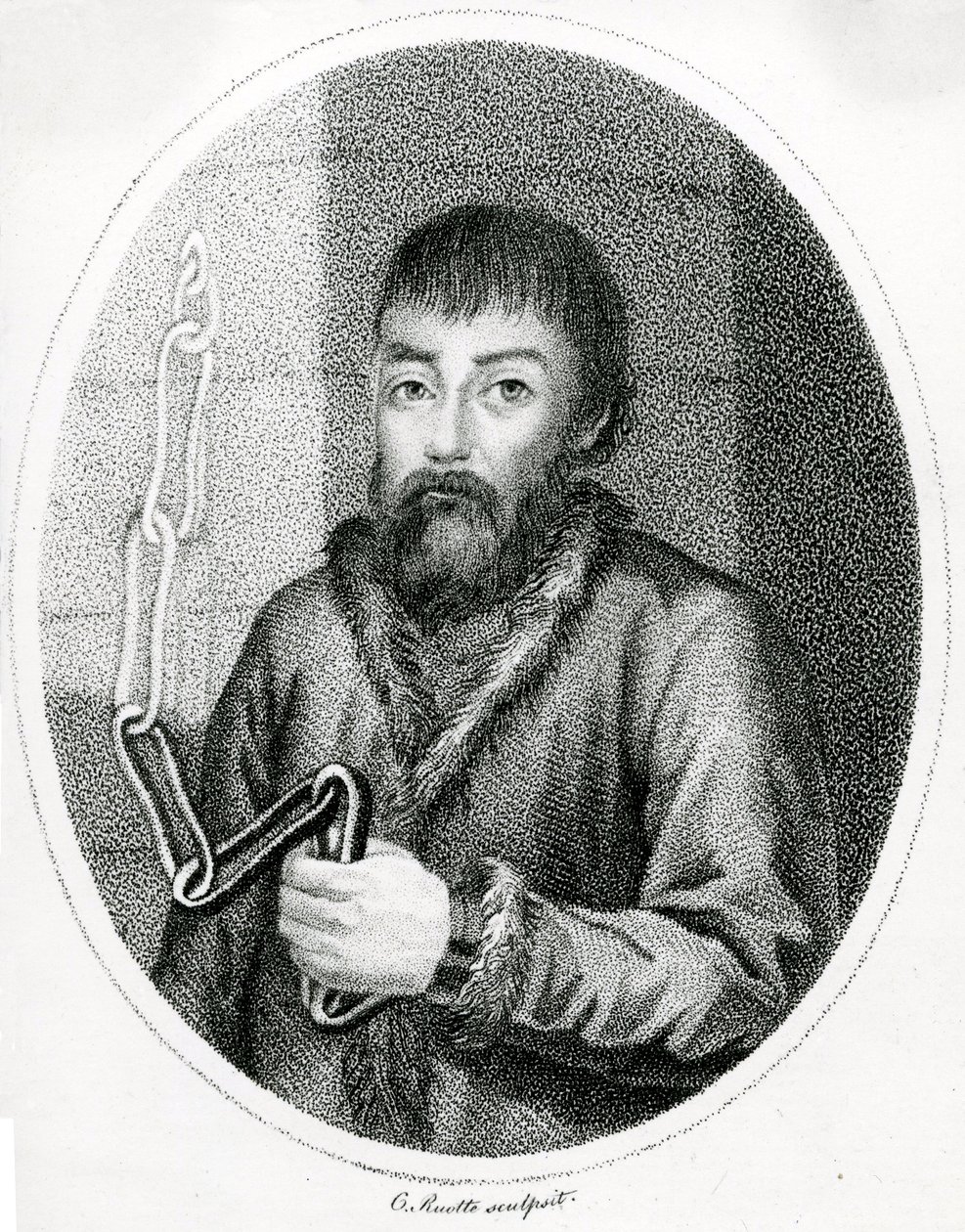 Portret van Yemelyan Pugachev door French School