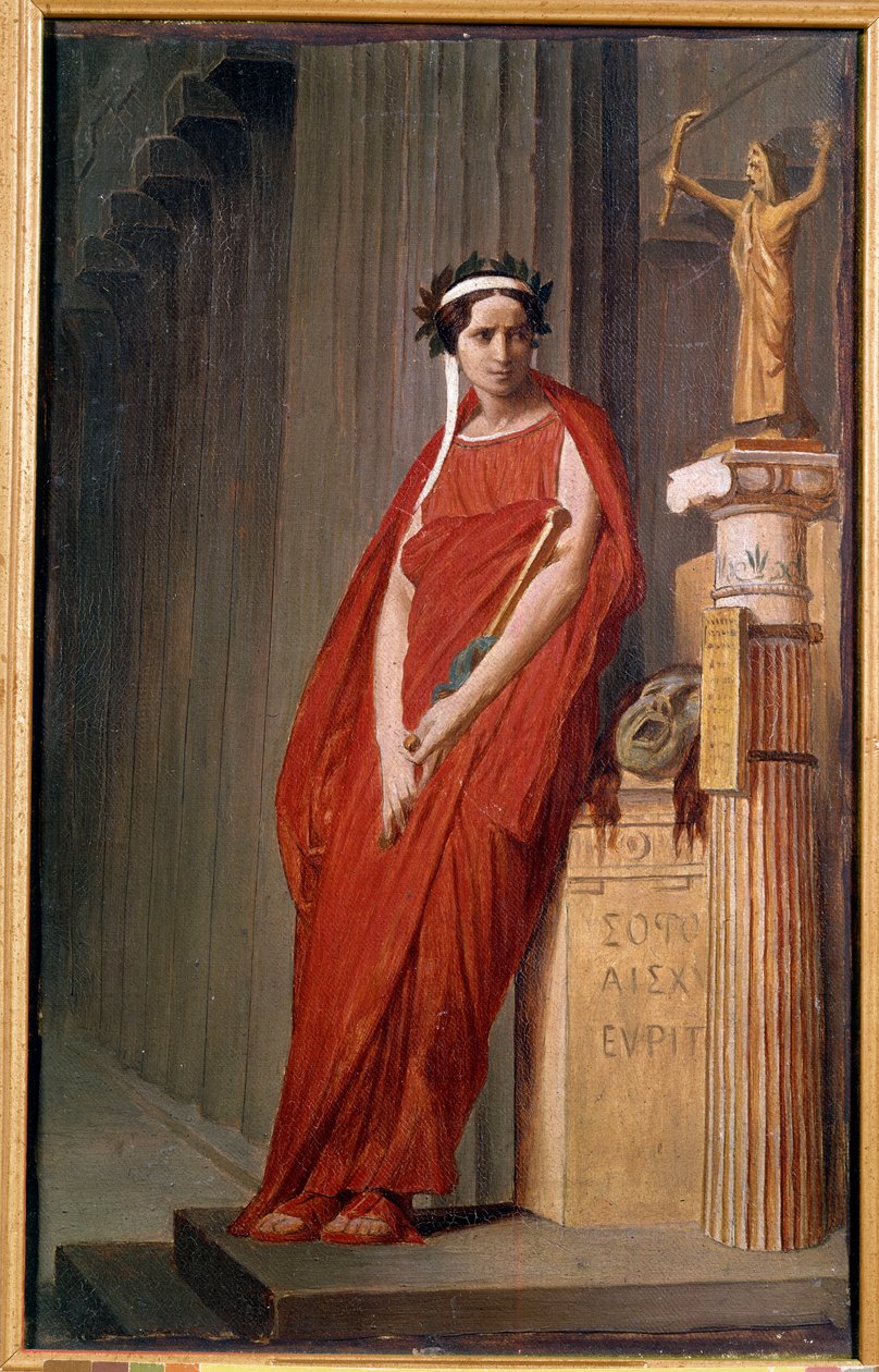 Portret van comédienne Elisabeth Felix genaamd Mademoiselle Rachel. door French School